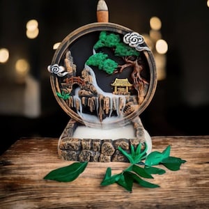 Nature Special scenery Waterfall Backflow Incense burner figurine