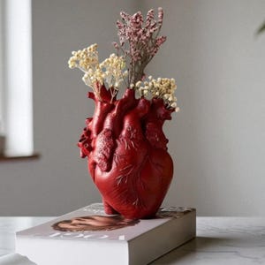 Anatomisches Herz Vase - Einzigartige dekorative Keramikvase 16,5 x 11 cm Gothic Home Decor