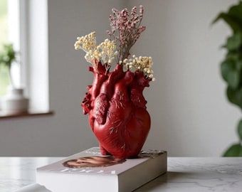 Anatomical Heart Vase – Unique Decorative Ceramic Vase 16.5x11cm Gothic Home Decor
