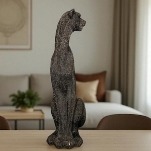 Large Decorative Puma Statue - Modern Panther Sculpture - Jaguar Figurine Home Decor 42cm