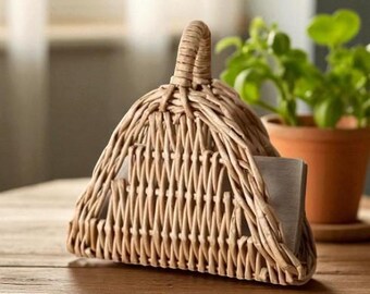 Modern Tabletop Napkin Holder – Stylish Reusable Washable Napkin Organizer, Unique Design Kitchen Decor