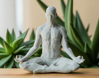 Scandinavian Yoga Figurine: Minimalist Zen Meditation Sculpture
