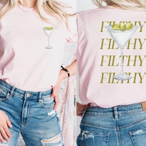 Filthy Martini Shirt, Dirty Martini Lover Gift, Martini Cocktail Pullover, Tini Time Preppy Crewneck, Bachelorette Party Shirt,Martini Women