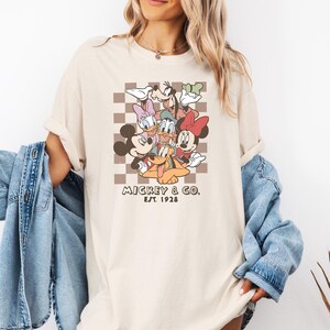 Vintage Mickey and Friends Shirt, Disney Checkered Shirt, Mickey and Co Shirt, Disney Vacation Shirt, Disneyland Trip, Disney Comfort Colors