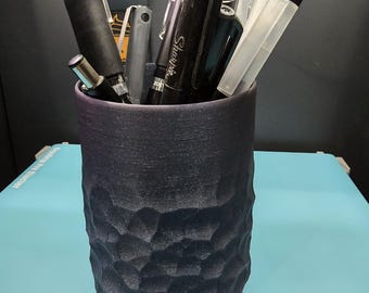 3D Printed Pen Holder | Geometric Desk Organizer, Minimalist Decor