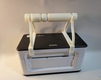 Porta-etiquetas impresso em 3D para impressora térmica Munbyn, tamanho ajustável, disponível em várias cores.