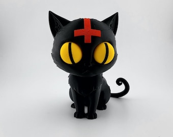 Halloween Black Cat Figurine: Spooky Gothic Witchy Decor