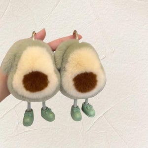 Handgemachter Hasenhaarschleife Schlüsselanhänger /Avocado /Frucht / Anhänger /Plüsch Taschenaccessoires / Valentinstag Geschenk