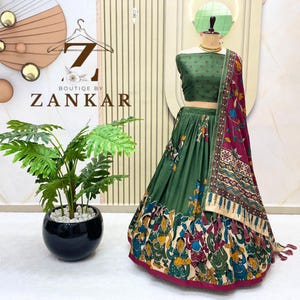 Kalamkari Lehenga Choli für Frauen hochzeit festival lehenga südindisch lehenga Half Saree party wear lehenga heirat feier lehenga