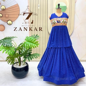Leheriya Lehenga Choli for Navratri Chaniya Choli set Full stitched Garba Lehenga Gamthi Work Kediya Blouse Dandiya Dress Flared lehenga