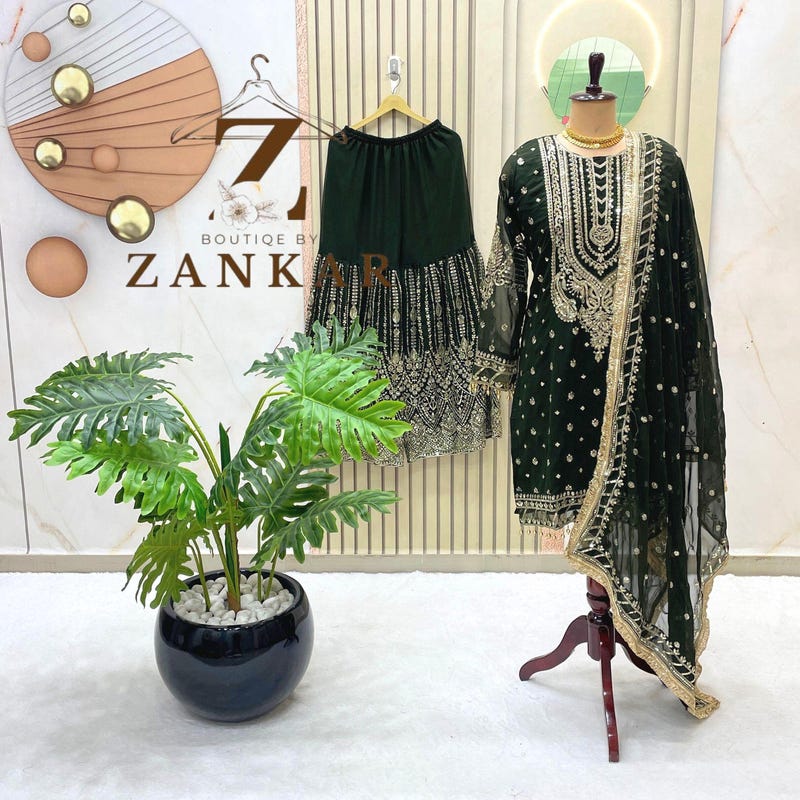 Shiraz Suit style Gown Semi-Stitched Salwar Kameez main image 0