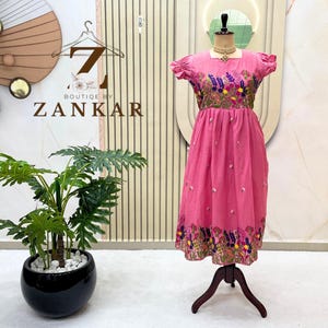 Summer Dress Designer Floral Frock Ready to wear cotton frock Embroidered gown Party wear gown Summer frock maxi dress for girls indian gown