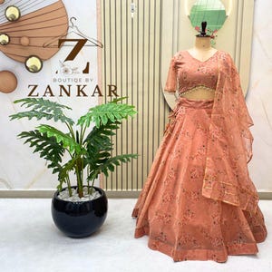 Beautiful Floral Lehenga For women Pastel Lehenga Choli Indian Partywear Dress Full Stitched lengha set Ghaghra Choli Wedding Wear lehenga