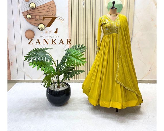 Designer Anarkali Gown Flared Gown Indian Wedding Dress