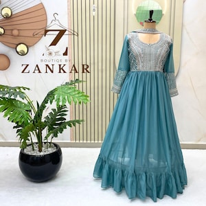 Stylish Ready to Wear Gown With Embroidery Beads work Indian women ethnic outfit Indian Casual Pakistani Salwar long dance anarkali dress