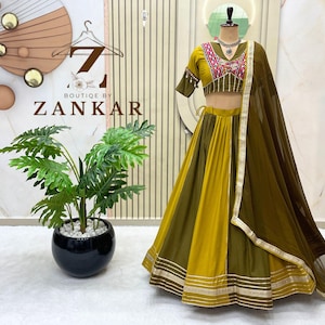 Designer Rayon Cotton Navratri Lehenga Choli Dual Color Chaniya Choli for Navratri Garba Outfit Full Stitched Garba Dress Festival Dress