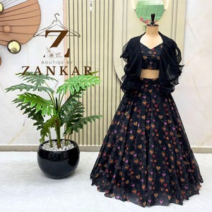 Indian Designer Black Lehenga choli for women Wedding sangeet wear lehenga With Handwork Blouse Bridesmaids Ready To Wear Partywear Outfit