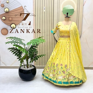 Indischer Designer Lehenga Für Frauen Brautjungfern Lehenga Hochzeitsnacht Lehenga Choli Stickerei Lengha Set südindischer Lehenga Rock