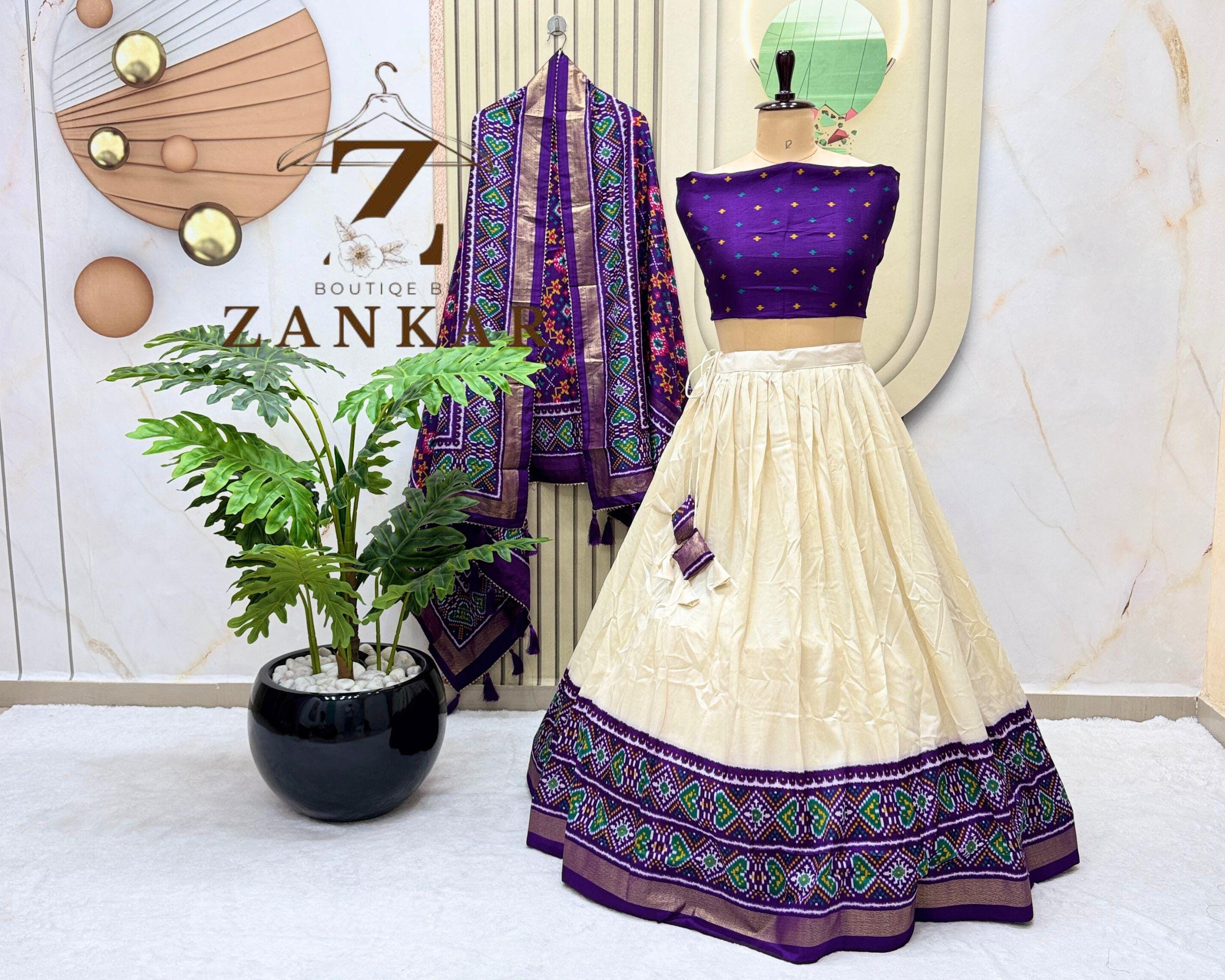 Purple Kalamkari Pavadai Set Buy Hand-painted Kalamkari Lehenga
