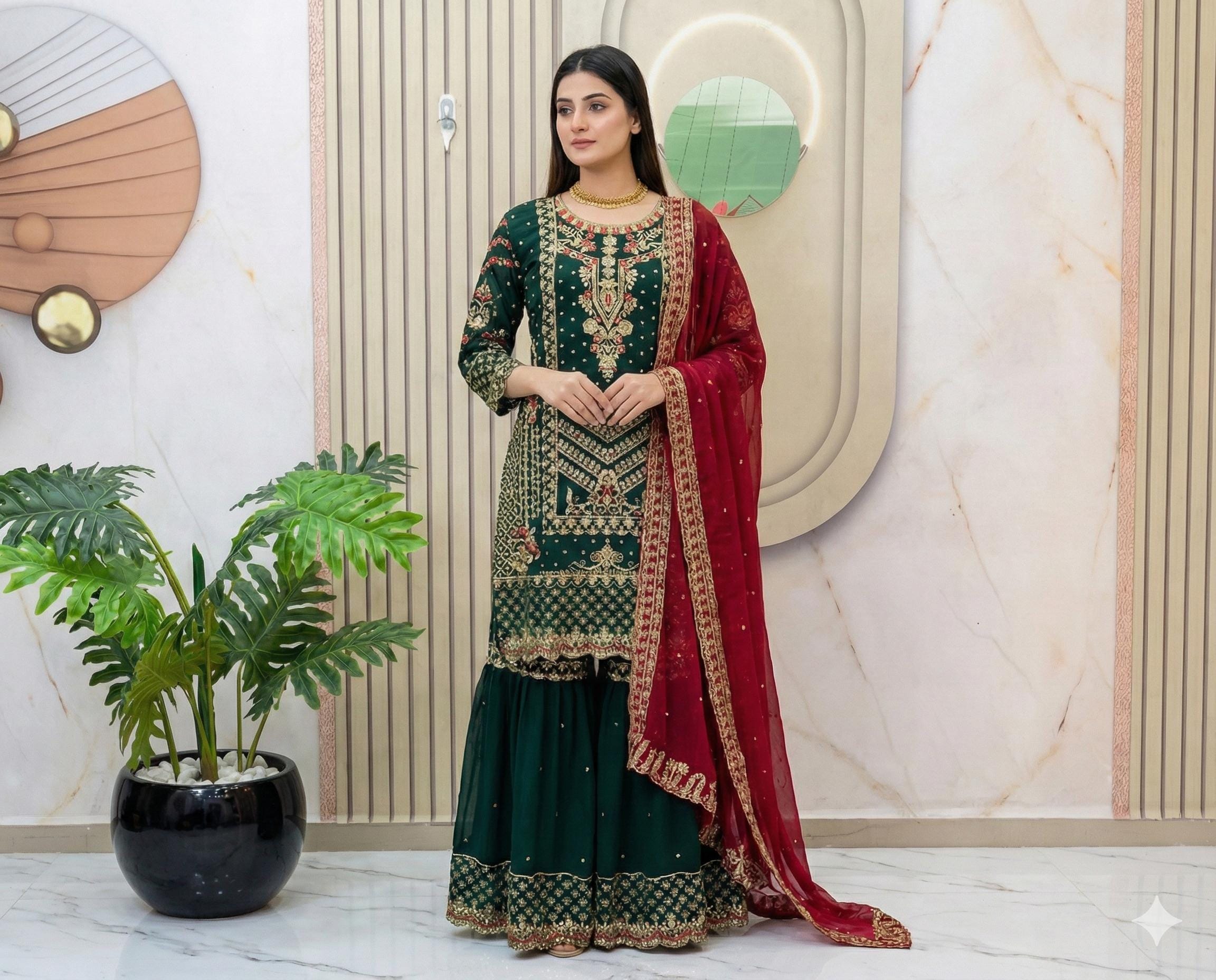 Green and Yellow Mehndi Dress - Etsy Ireland