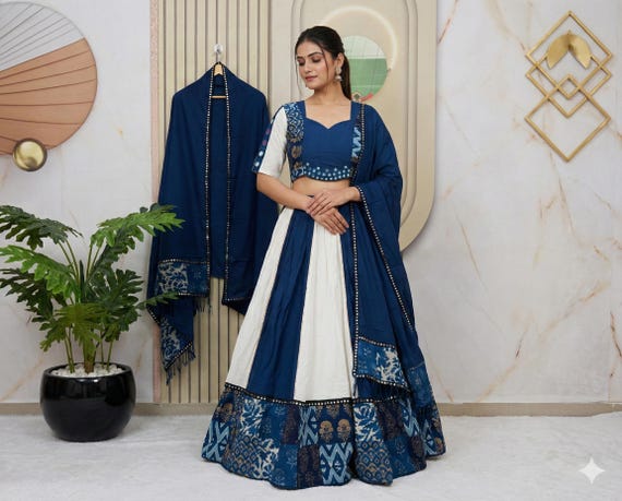 blue garba dress Blue Rayon Readymade Garba Nights Chaniya Choli