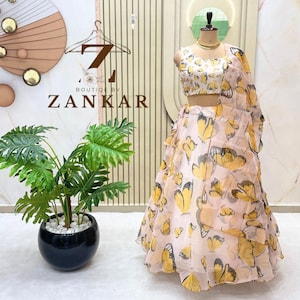 Designer Lehenga Organza Wedding Wear Lehenga Bollywood Party Wear Designer Lahanga Choli Ready to wear Lengha Ghaghra Choli Sangeet Wear