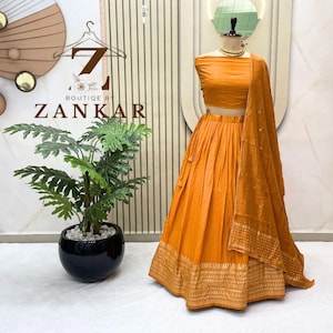 Yellow Lehenga Choli For women or girls marriage reception lehenga Partywear Lengha Choli Chaniya Choli Indian Bridal lehenga indian clothes