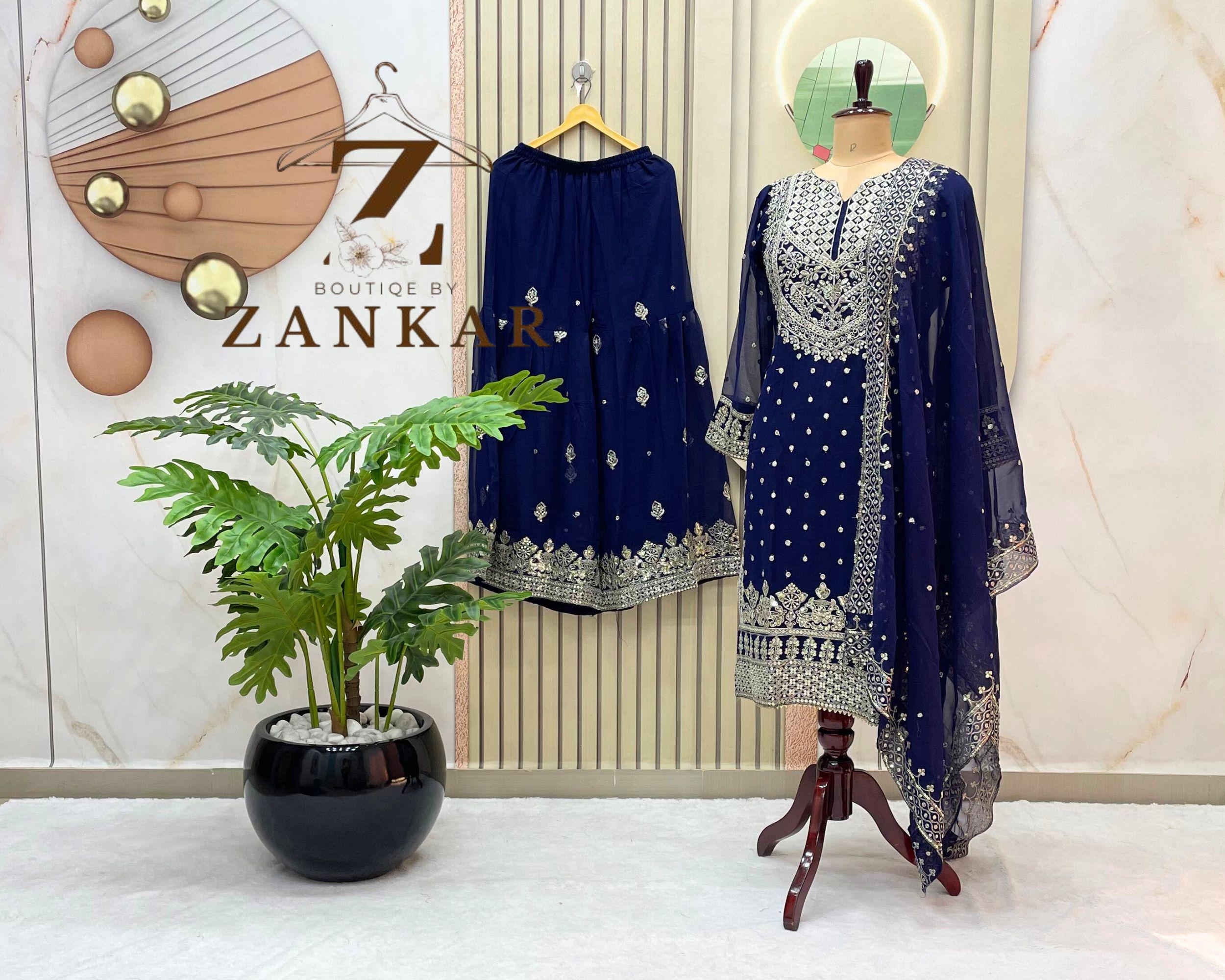 Pantalon Pakistanais Brodé De Fleurs - Fond Cloche, Blanc, Taille Unique, Neuf Sans étiquettes