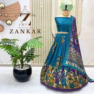 Kalamkari Lehenga Choli für Frauen hochzeit festival lehenga südindisch lehenga Half Saree party wear lehenga heirat feier lehenga