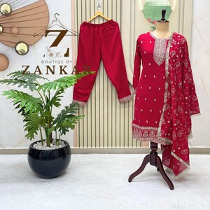 Pink Pakistani Salwar Suit for women Wedding Reception Party wear dress Kurta Palazzo Set 3pc readymade salwar kameez with dupatta set