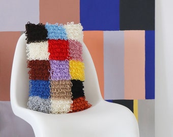 loopy patchwork pillow