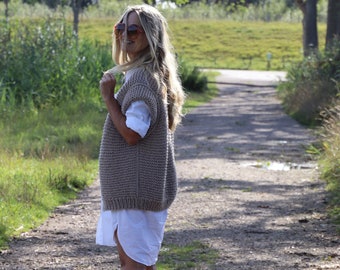 knitting pattern oversized gilet (dutch and english version)