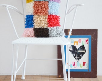 pattern woodwoolstool patchwork pillow