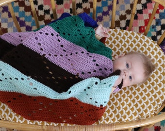 striped baby blanket crochet pattern