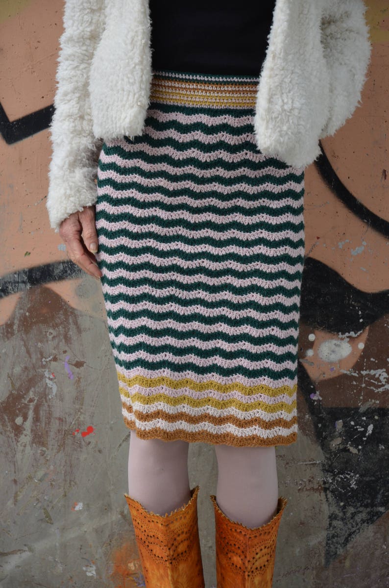 woodwoolstool striped midi pencil skirt pattern english and dutch version image 2