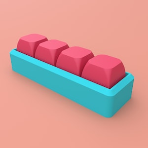 Clicky Fidget 66 colors - 4-key Mechanical Keyboard Switch Toy - Button Clicker - ADHD Toy - Stimulating Fidget - ADHD - 4x1 Fidget Clicker