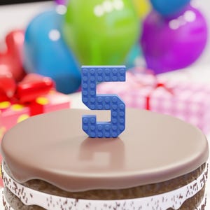LEGO® compatible birthday cake topper - choose your color