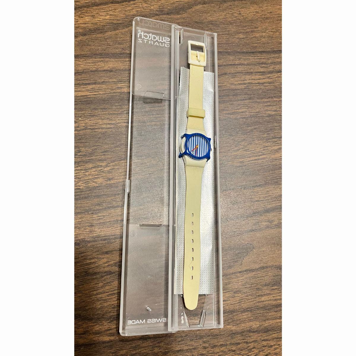 1986 Swatch Watch Ladies Newport Design 25mm with Case and Swatch Guard il_fullxfull.6546601415_976n.jpg main image 2
