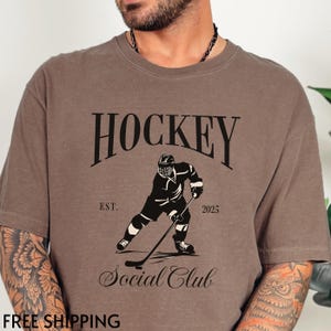 Hockey Social Club Tshirt, Hockey Shirt Gift For Hockey Lover, Ice Hockey Player Gift, Hockey Fan Gift For Men, Hockey Season Design Shirt