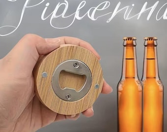 Personalized Eco-Friendly Wooden Bamboo Coaster Fridge Magnet Beer Bottle Opener