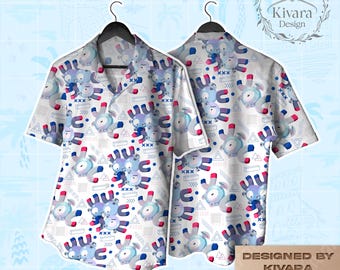 Magnemite Evolution Hawaiian Shirt Magnet Anime Summer Shirt Aloha Shorts Video Game Gifts