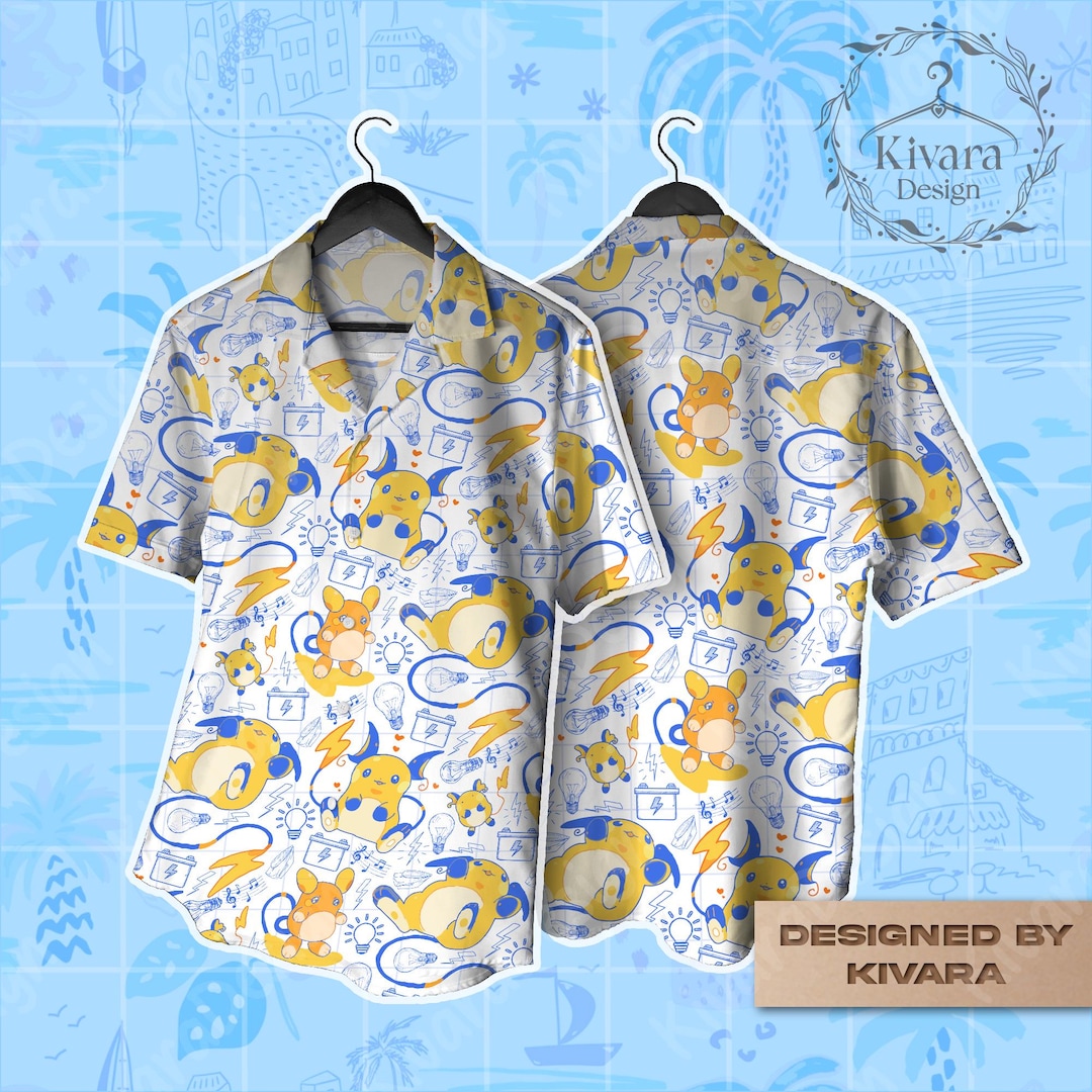 Aloha Ryeahchu Raichu Cute Hawaiian Shirt, Anime Aloha Shirt, Summer Beach Vacation ...