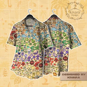 Manga Chibi Cute Hawaiian Shirt Anime Cute Shirt Shorts Video Game Gift