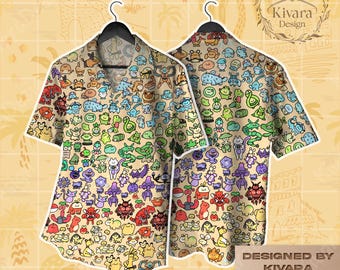 Manga Chibi Cute Hawaiian Shirt Anime Cute Shirt Shorts Video Game Gift