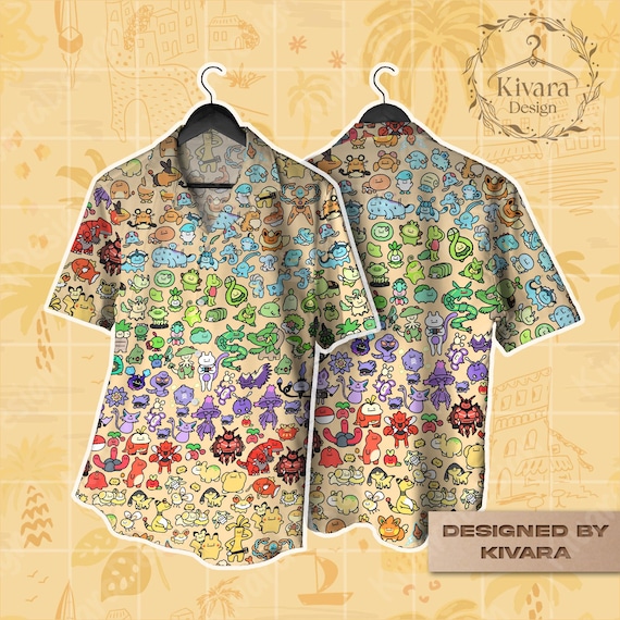 Manga Chibi Cute Hawaiian Shirt Anime Cute Shirt Shorts Video Game Gift