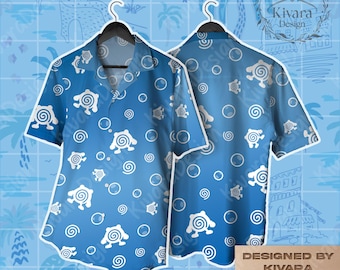 Camisa hawaiana Poliwhirl, camisa con vibraciones de tipo agua Whirlpools, pantalones cortos, regalo de videojuego