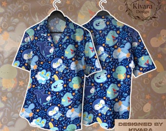 Starter Wasser Typ Hawaiihemd Niedliches Shirt Shorts Videospiel Geschenk