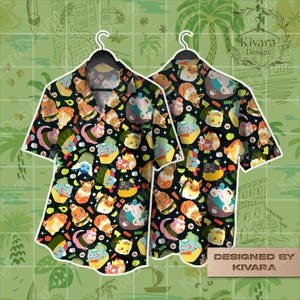Manga Food Hawaiian Shirt Manga Japanese Shirt Shorts Video Game Gift