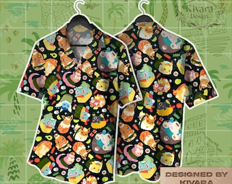 Manga Comida Camisa hawaiana Pantalones cortos japoneses Regalo de videojuego
