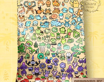 Chibi Art-deken - Anime woondecoratie button-up - Legende vakantie beddengoed cadeaus